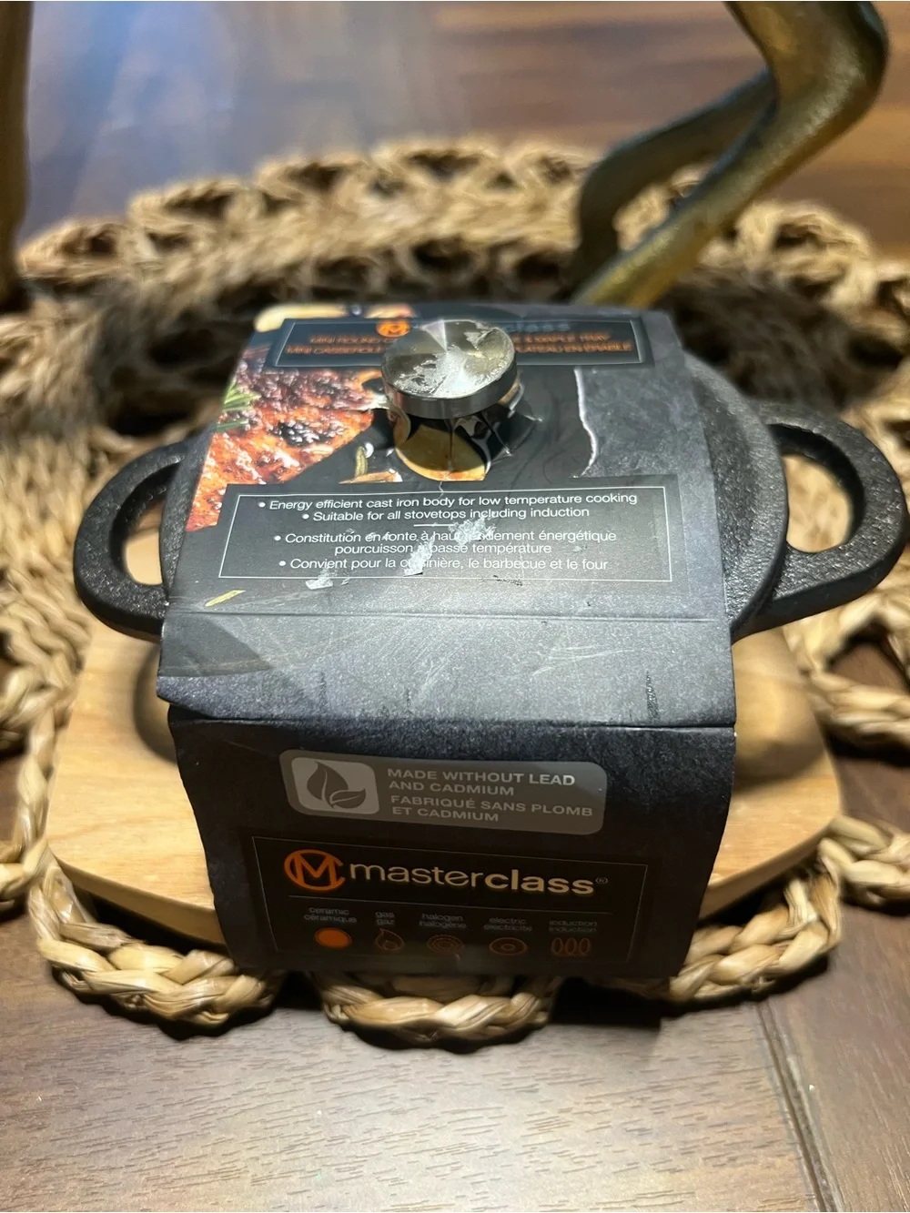 Black Cast Iron Mini Casserole with Lid